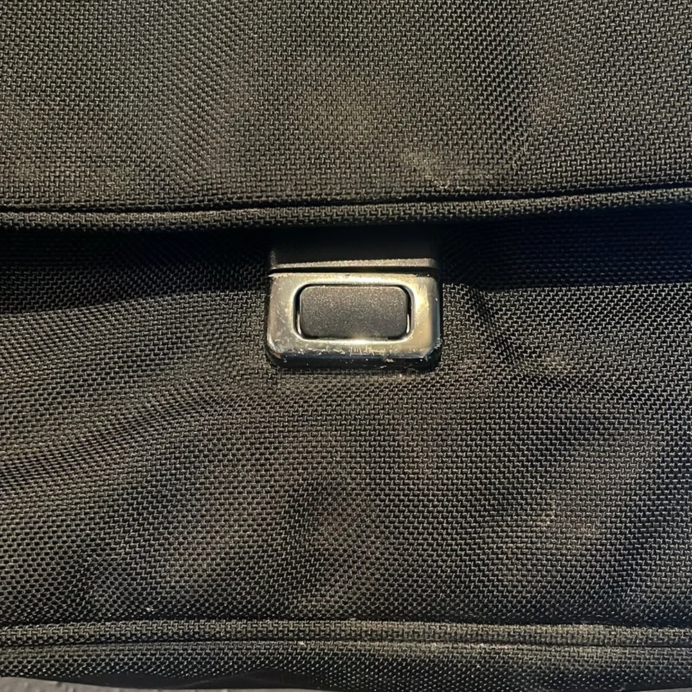 Tumi FXT Ballistic Black Nylon Pushlock Briefcase Messenger Laptop Bag